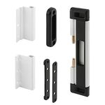 Prime-Line U 11037 Patio Door Deadbolt Lock, 8 in. Overall Height, Steel Bar, Surface (1 Kit), White/Black