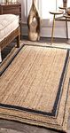 Housine® Carpet Hand-Woven Natural Jute Braided Carpet Mats | Reversible Floor Covering Carpets Rug Mat | Anti Slip Backing Heavy Carpet Runner for Living Room Bedroom (4 feet x 6 feet, COLOR-05)