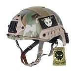 ATAIRSOFT MH Type Tactical Paintball Adjustable Fast Helmet with Side Rails and NVG Mount Multicam MC（L/XL）