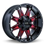 RTX Offroad Spine Black Milled/Red Spoke Wheel 18" x 9" 6/135(6/139.7) 10 87.10 (Qty 1)