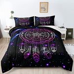 BDUCOK Dream Catcher Comforter Set Twin Size Galaxy Mandala Bohemian Bedding Set for Teens Girls Adults Bohemian Bedroom Bedding Set ,PMW 30018 Twin Size