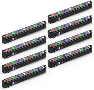 Moving Head DJ Light Bar,120W RGBW 4IN1 LED Stage Light DJ Lights Bar Strobe Effect 180 ° Tilt Professional DMX & Sound Activated for Wedding Church Disco Live House Uplighting-8PC