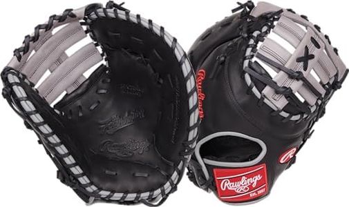 Rawlings | FOUNDATION First Base Mitt | Right Hand Throw | 12.5" - Single-Post Double-Bar Web | Black/Grey