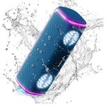 Decibelvibe Initial Tnz 7 - Portable Bluetooth Speaker, IPX7 Waterproof Speaker with 30W Powerful Sound, Deep Bass, Bluetooth 5.3, 25H Playtime, TWS Pairing, RGB Lights, for Home, Outdoor. (Blue)