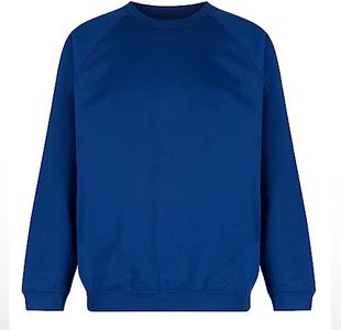 Trutex Crew Neck School Sweatshirt (1-16+ Years), Unisex School Uniform Boys and Girls, Standard Fit School Jumpers for Boys and Girls, School Sweatshirt Kids - Genuine School Uniform Royal Blue,