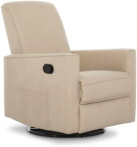 Evolur Raleigh Glider in Tan, Upholstered Plush Seating 360° Swivel Glider Rocking Chair, FSC Certified, Greenguard Gold & JPMA Certified Nursery Glider Recliner