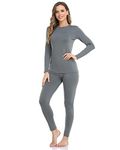 WEERTI Thermal Underwear for Women Long Johns with Fleece Lined, Base Layer Women Cold Weather Top Bottom, Grey, X-Small