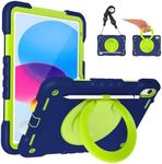 iPad 10th Generation Case 2022 iPad 10.9 inch Case, iPad 10 Case Shockproof Rugged Protective iPad Kids Case with 360° Rotating Stand for 10.9 inch iPad 10th Generation 2022 Release A2696 A2757 A2777…