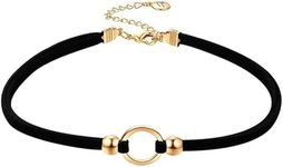 El Regalo Minimalist Black Valvet Choker Necklace for Girls & Women- Simple Black Velvet Punk Choker Collar Necklace