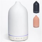Ceramic Essential Oil Diffuser for Home and Aromatherapy Ultrasonic Diffuser 100ml Mist Diffuser/Humidifier with 4 Auto Shut-Off Timings and 7 Color Changing LED