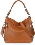 YALUXE Genuine Leather Shoulder Bag for Women Top Handle Handbag Purse Hobo Bag with Crossbody Strap