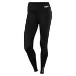 TCA Women's SuperThermal Performance Workout High Waisted Running Training Tights Leggings with Pocket - Black/Black, XS