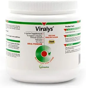 Vetoquinol Viralys L-Lysine Supplement for Cats - Cats & Kittens of All Ages - Immune Health - Sneezing, Runny Nose, Squinting, Watery Eyes - Flavored Lysine Powder