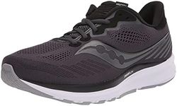 Saucony Men's Ride 14 Running Shoe, Charcoal/Black, 9 UK