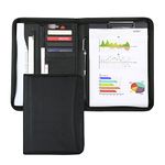 LOCAL LION Portfolio Folder A4, Conference Folder A4 Zipped with Notebook, A4 Clipboard Folder, Work Folder, Organiser A4, PU Leather Document Folder for Resume, Interview, School, Office