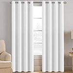 H.VERSAILTEX White Curtains for Bedroom White Curtain 96 inches Long for Christmas Thermal Insulated Window Treatment Panel/Drape for Living Room, White, One Panel, Grommet Top