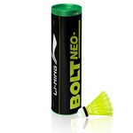 Li-Ning Bolt Neo Nylon Badminton Shuttlecocks (Yellow, Slow Speed) | High Quality | Synthetic Cork