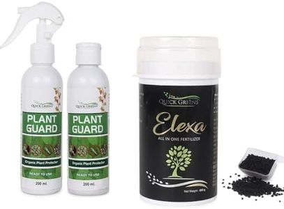 Quick Greens Combo of Ready to Use Organic Cold Pressed Neem Oil Spray & Seaweed Fertilizer in Granules Form Coated with Seaweed and Micro Nutrients for Indoor and Outdoor Plants
