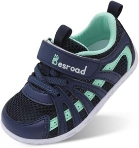 Besroad Toddler Boys Girls Shoes Lightweight Mesh Breathable Sneakers Tennis Shoes Barefoot Walking Shoes Running Sneakers for Toddler Navy 5-5.5Toddler