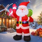 COMIN 9 FT Christmas Inflatables Santa Claus Animated Gaint Outdoor Blow Up Yard Decorations Built-in LEDs for Indoor Party Garden Lawn Decor