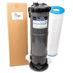 SET SunSolar Energy Technologies Pool Cartridge Filter System 120SF Filter Area for Pools up to 20 000 Gallons. Union Fittings for 1.5" Pipe Included.