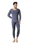 FF Winter Wear Thermal Upper Vest and Bottom Lower Warmer Combo for Men Long Johns Underwear Set Color - Blue (Size - Large)