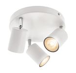 CGC Lighting Modern Contemporary Design Adjustable Heads GU10 Ceiling Spot Lights (White, Triple Round)