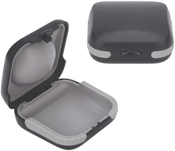 Hearing Aid Travel Case, Hearing Aids Case Hard Pocket Size Small Splashproof 2.16"*2.04"*0.39" Cushioned Interior for 2 Hearing Aids, ITE, RIC, CIC Storage Box (Black)