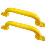 (Pack of 2) 340mm Grab Handle Safety Yellow Heavy Duty Steel Grip Bar