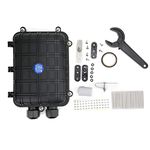 Fiber Termination Box, 1 in 1 Out Horizontal Fiber Optic Splice Enclosure IP68 Waterproof Fiber Cable Connection Box(24 core)