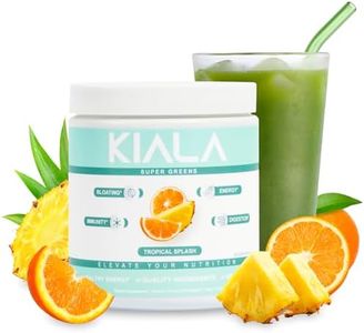 Kiala Nutrition Super Greens, Organic Greens Powder with Spirulina & Chlorella for Digestion, Gut Health, Immunity & Energy, Gluten Free, Vegan, Daily Support for Women, Tropical Splash, 30 Servings