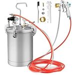 GiantexUK 15L Paint Pressure Pot, Pressure Paint Tank with Spray Gun, 2 Air Caps, 2 Pipes, Precise Barometer & Adjustable Knobs, Paint Sprayer for Home Exteriors Industrial Commercial Painting