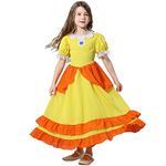 Atorcher Princess Costumes for Girls Princess Daisy Dress up Kids Halloween Fancy Dress Yellow Girls Dress