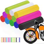 Tallew 216 Pcs Spoke Skins Spoke Covers Bike Spoke Decorations Dirt Bike Rim Wraps for Motorcycle Bicycle Wheelchair Accessories for 8-21 Inch Rims (Mixed Colors)