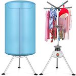 Safstar Portable Clothes Dryer, Mini Oxford Laundry Clothes Dryer Heater with 180 Mins Timer, 6 Folding Coat Rack, 3 Non-slip Foots, 900W Electric Clothes Dryer Machine for Home Dorms Apartment