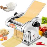 Newhai Electric Pasta Maker Family Noodle Making Machine Dough Roller 2.5mm Spaghetti 4mm Wide Noodle 9mm Fettuccine Cutter 110V US Stainless Steel for Home Use