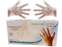 Ruiyang Disposable Protective Pe Gloves Large Clear, For Hair Dye Cleaning Food and Multi purpose (500 Count (Pack of 1))