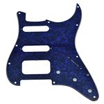 Dopro 11-Hole Strat HSS Guitar Pickguard 3-Screw Humbucking Pickup Mount Fits American FD Stratocaster Blue Pearl