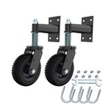 Lygoeege Fence Gate Wheel 15CM*2 for Metal Tube Gate 225KG Capacity 360 Degree Rotating Spring Shock Absorbing Heavy Duty Casters with Screws and Wrenches…