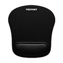 TECKNET Mouse Pad with Wrist Support, Ergonomic Gaming Mouse Pad Pain Relief, Portable Comfortable Mousepad for Computer, Laptop, Office, Home and Travel, Non-Slip Base, Waterproof Surface, Black
