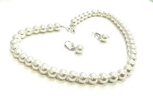 Taruna Biyani White Imitation Pearl 10mm Big Bead Size String Strand Necklace Mala Set for Women (PS117)