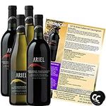 Ariel Cabernet & Chardonnay Non-Alcoholic Red & White Wine Experience Bundle with Chromacast Pop Socket, Seasonal Wine Pairings & Recipes, 4 Pack