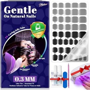 PHIXBEAR PRO UV Jelly Nail Glue for Press ons (288pcs), Gentle on Natural Nails & Damage-Free, 32X Strongest Long Lasting UV Nail Glue Stickers, Ultra Thin Waterproof False Nail Glue Tabs