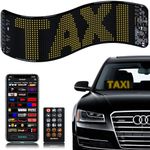 Gelrova Customizable LED Display, Flex LED Panel Sticker, Share Ride Driver Safety Car Sign Light Remote Control, Call 911 Custom GIFS Scrolling Programmable LED Sign, Car Star 6 Driver Version