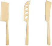 Artesà ARTCHSBRA3PC Luxury Stainless Steel Cheese Knives (Set of 3), Brass-Finished
