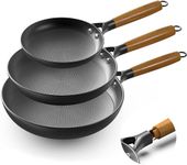 imarku Non Stick Frying Pans - 8 Inch, 10 Inch and 12 Inch Cast Iron Skillets Professional Cast Iron Pan Set Dishwasher Safe Nonstick Frying Pan Set, Pot Set with Detachable Handle