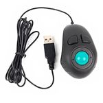 Mobestech USB Mini Finger Portable Office Mini D Home Wire Wired Powered with Mice USB Handheld Trackball Held Black for School Hand Laptop Wireless Trackball