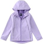 M2C Girls Hooded Fleece Lined Windproof Softshell Jacket Lavender 6T