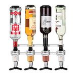 Bar Butler Shot Measure Bracket 4 Bottle Optics for Spirits Bar Butler Shot Measure Bracket Alcohol Wine Upside Down Drink Dispenser bar Optics Wall Mounted for Home Pub