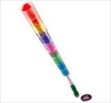 Pack of 2 Static Multi Coloured Rainbow Easy Storage Feather Duster with Cover